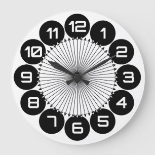 Grande Horloge Ronde Nombre énorme heure de cercle noir