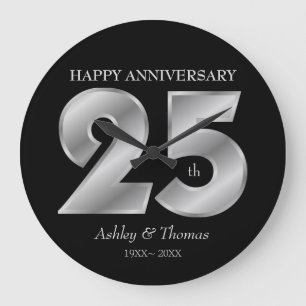 Grande Horloge Ronde Nombres argentés brillants