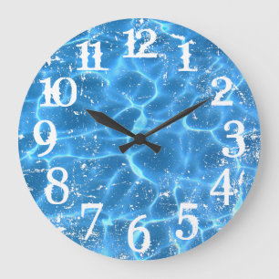 Grande Horloge Ronde Nombres en détresse blancs et superposition de pho