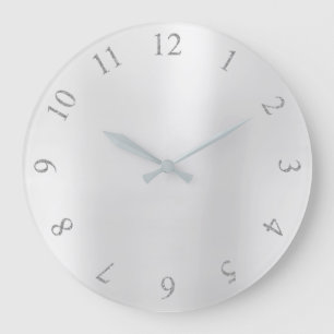 Grande Horloge Ronde Nombres gris des USA R-U d'argent de parties