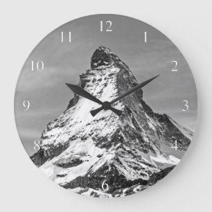 Grande Horloge Ronde Nombres noirs et blancs de Matterhorn petits
