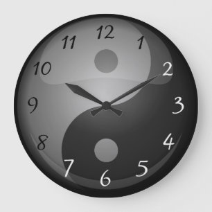 Grande Horloge Ronde Nombres noirs et blancs de yang de Yin