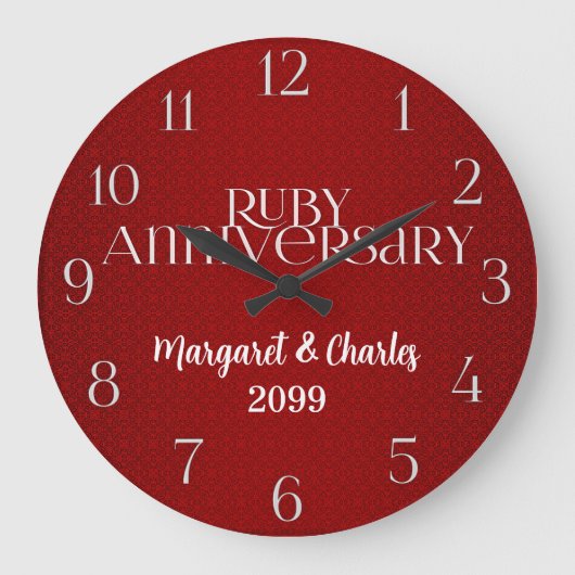 Grande Horloge Ronde Noms des 40 ans de mariage rubis (Recto)