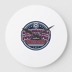 Grande Horloge Ronde Norvège Football 2026 Football Gras Typographie de