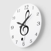 Grande Horloge Ronde Note de Clé Musical, (Angle)
