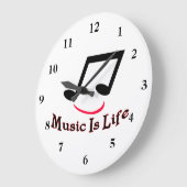 Grande Horloge Ronde Note musicale de Music Is Life (Angle)