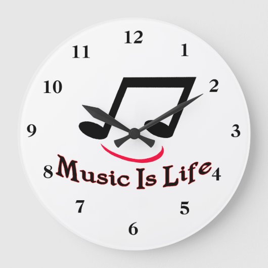 Grande Horloge Ronde Note musicale de Music Is Life (Recto)