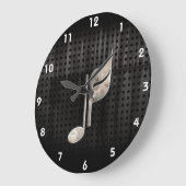 Grande Horloge Ronde Note rocailleuse de musique (Angle)