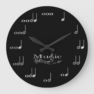 Grande Horloge Ronde Notes de musique - la musique est la vie