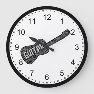Grande Horloge Ronde Notes de musique pour guitare