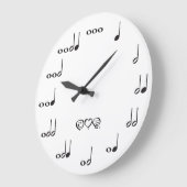 Grande Horloge Ronde Notes musicales (Angle)