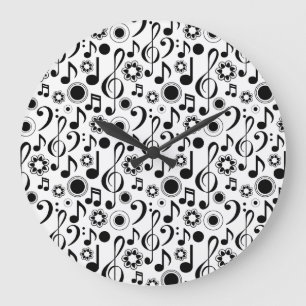 Grande Horloge Ronde Notes musicales et Clefs