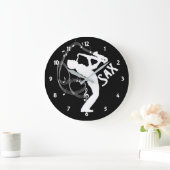 Grande Horloge Ronde Notes musicales Saxophone Player Musiciens (Maison)
