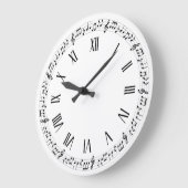 Grande Horloge Ronde Notes musicales simples | Wall Clock (Angle)