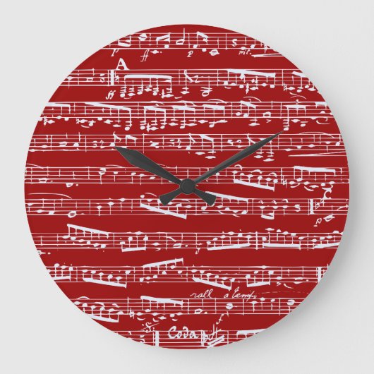 Grande Horloge Ronde Notes rouges de musique (Recto)