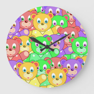 GRANDE HORLOGE RONDE NOUNOURS COLORÉS