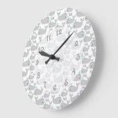 Grande Horloge Ronde Nourriture de baleine grise (Angle)