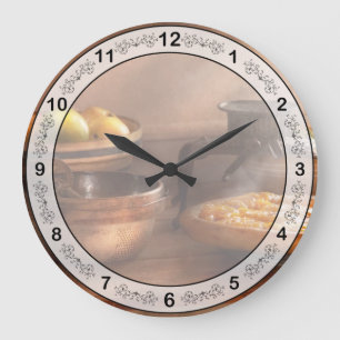 Grande Horloge Ronde Nourriture - Tarte - Tarte aux pêches de maman