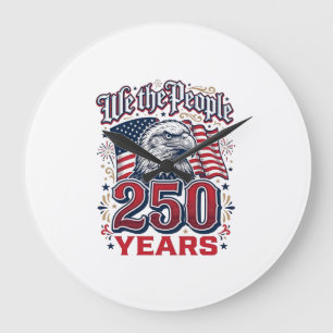 Grande Horloge Ronde Nous Le Peuple 250 Ans Aigle Patriotique Vintage D