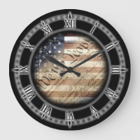 Nous Le Peuple Vintage Américain Drapeau Mur Horlo