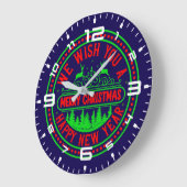 Grande Horloge Ronde Nous Vous Souhaitons Joyeux Noël Bonne Année-66244 (Angle)