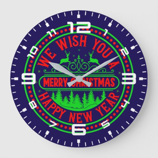 Grande Horloge Ronde Nous Vous Souhaitons Joyeux Noël Bonne Année-66244 (Recto)