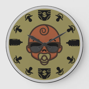 Grande Horloge Ronde Nouveau poignet maman afro-américaine