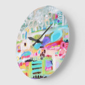 Grande Horloge Ronde Nuages abstraits (Angle)