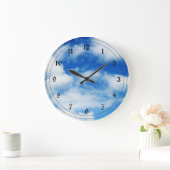 Grande Horloge Ronde Nuages blancs floffants (Maison)
