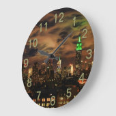Grande Horloge Ronde Nuages éthérés : NYC Skyline, ESB (Angle)