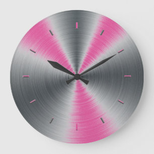 Grande Horloge Ronde Nuances de couleur rose framboise