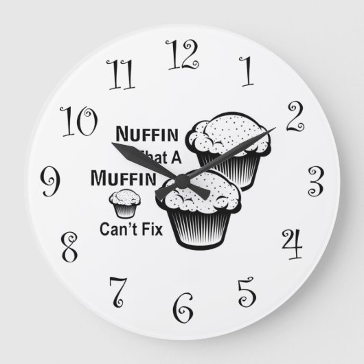 Grande Horloge Ronde Nuffin qu'un muffin ne peut pas réparer l'horloge (Recto)