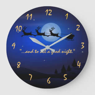 Grande Horloge Ronde Nuit avant Noël