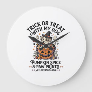 Grande Horloge Ronde Nuit de bonbons d'Halloween pour chiens