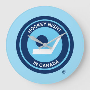 Grande Horloge Ronde Nuit d'hockey dans le rétro logo du Canada
