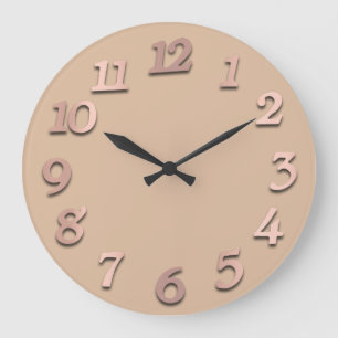 Grande Horloge Ronde Numbers rose Gold Peach Skinny Metallic 3D