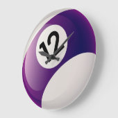 Grande Horloge Ronde Numéro 12 Billiard Ball Clock (Angle)