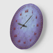 Grande Horloge Ronde Numéro de Rich Blue Purple Grunge (Angle)