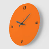 Grande Horloge Ronde Numéro de roman solid orange (Angle)