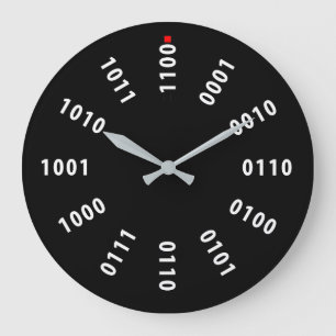 Grande Horloge Ronde Numéros binaires