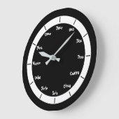 Grande Horloge Ronde Numéros de lettre espagnole (Angle)