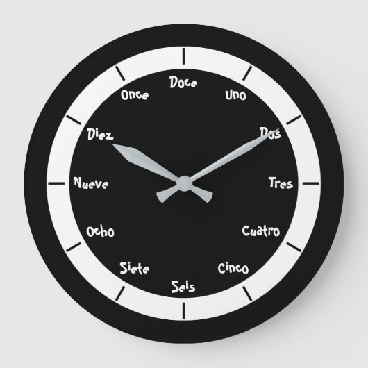 Grande Horloge Ronde Numéros de lettre espagnole (Recto)