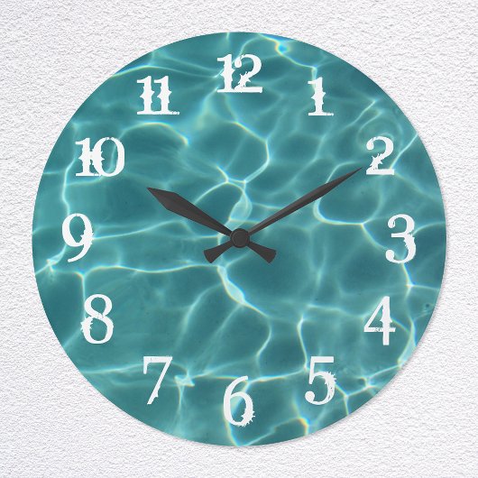 Grande Horloge Ronde Numéros De Plâtre Blanc Piscine
