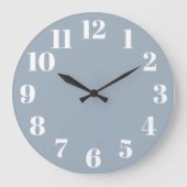 Grande Horloge Ronde Numéros Dusty Blue tendance (Recto)