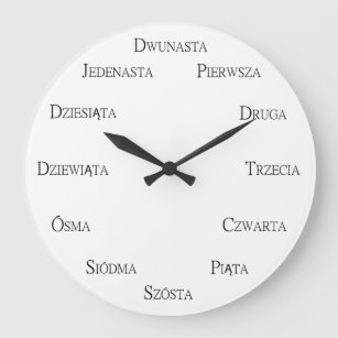 Grande Horloge Ronde Numéros polonais Apprentissage de la langue Person