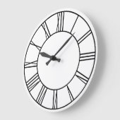 Grande Horloge Ronde Numéros romains blancs et noirs (Angle)