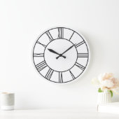 Grande Horloge Ronde Numéros romains blancs et noirs (Maison)