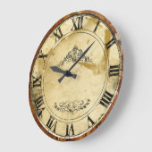 Grande Horloge Ronde Numéros romains vintages (Angle)