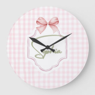 Grande Horloge Ronde Nurserie personnalisée pour bébé fille Sophia avec