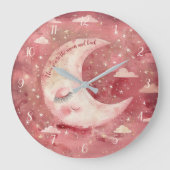 Grande Horloge Ronde Nurserie Rustique Rouge Clair et Chambre d'Enfants (Recto)